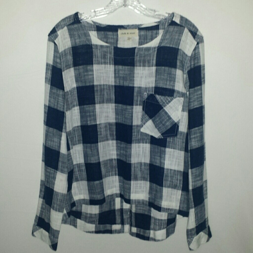 Anthropologie Cloth & Stone Button-Back Top